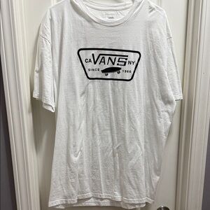 Men’s Vans White T-Shirt with Black Skate Logo. Like new!